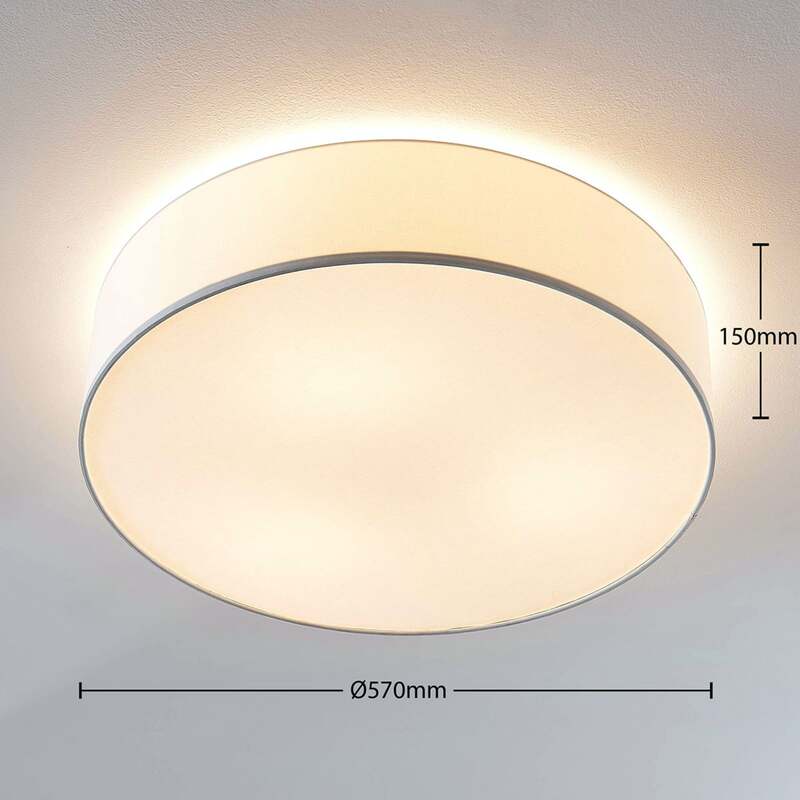 Lindby Deckenlampe Gordana LED Lampe Leuchte dimmbar weiß Ø57cm 15cm hoch - 4251096558814