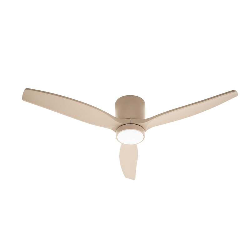 Lucande Deckenventilator Sorin LED Ventilator leise IP44 beige 132cm für Räume - 4251911797893