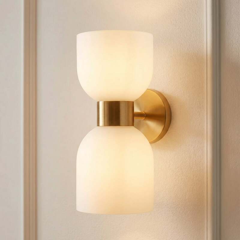 Wandleuchte Memory Viokef 2-flammig Glas bronze/weiß dimmbar 30 cm - 5201769111074