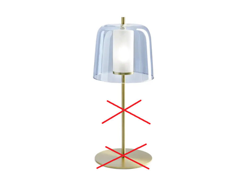 Miloox Tischleuchte Frida G9 Stecker Schalter Gestell gold Lampenschirm blau - 8050612949633