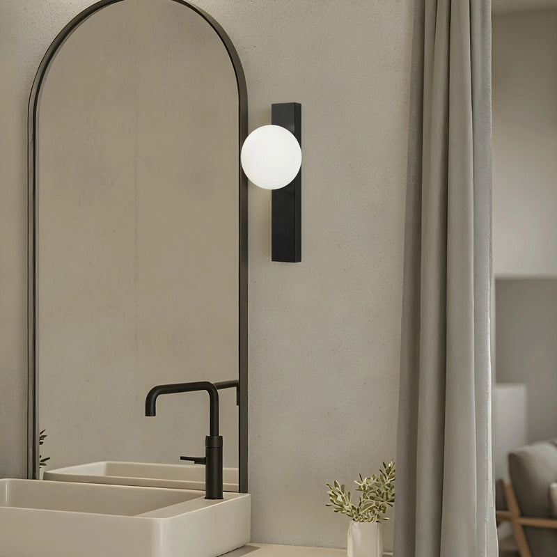 Lindby Wandleuchte Tavrik LED Lampe dimmbar schwarz-weiß IP für Feuchträume 30cm - 4255830902185