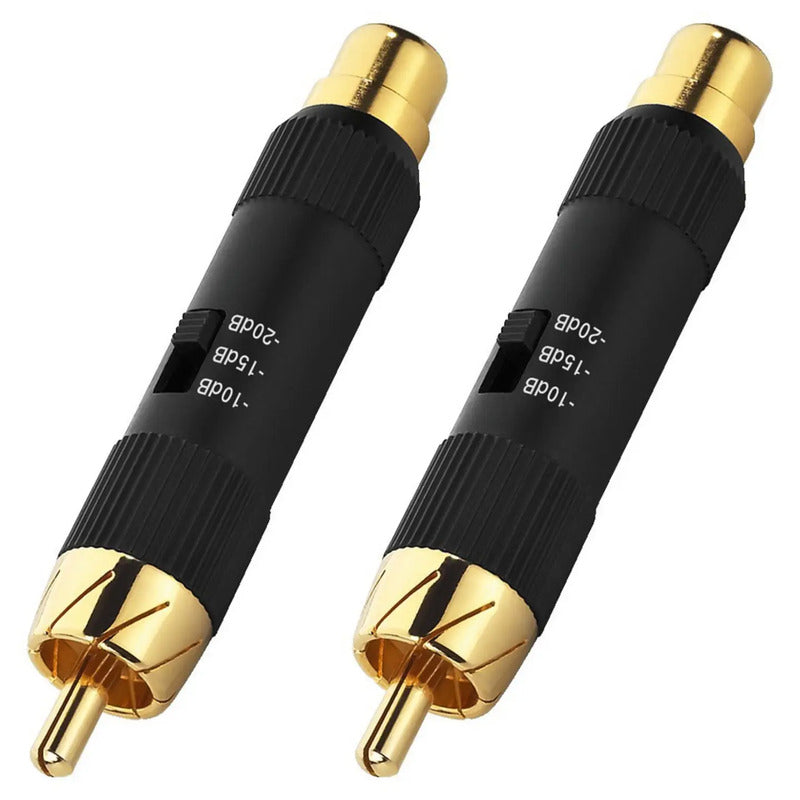 Monacor Pegelminderer Dämpfungsenker passiv Cinch Stecker vergoldet 1 Paar - 4007754222197