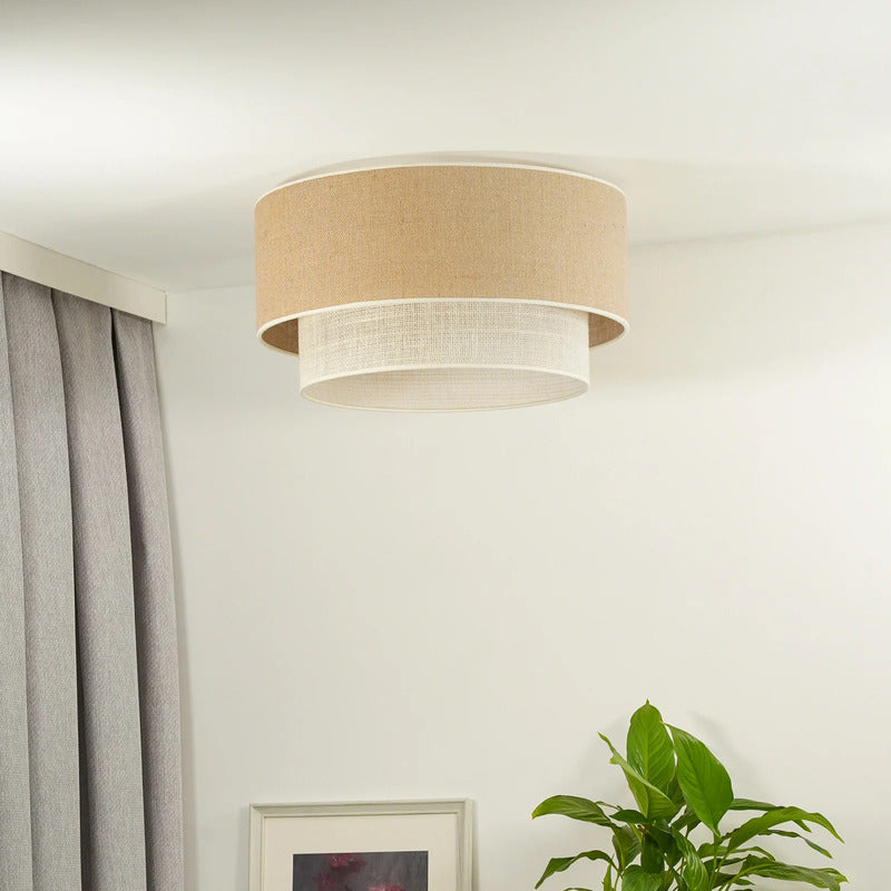 Euluna Deckenleuchte Boho Jute Lampe Leuchte dimmbar braun beige Ø45cm 32cm - 4251911789966