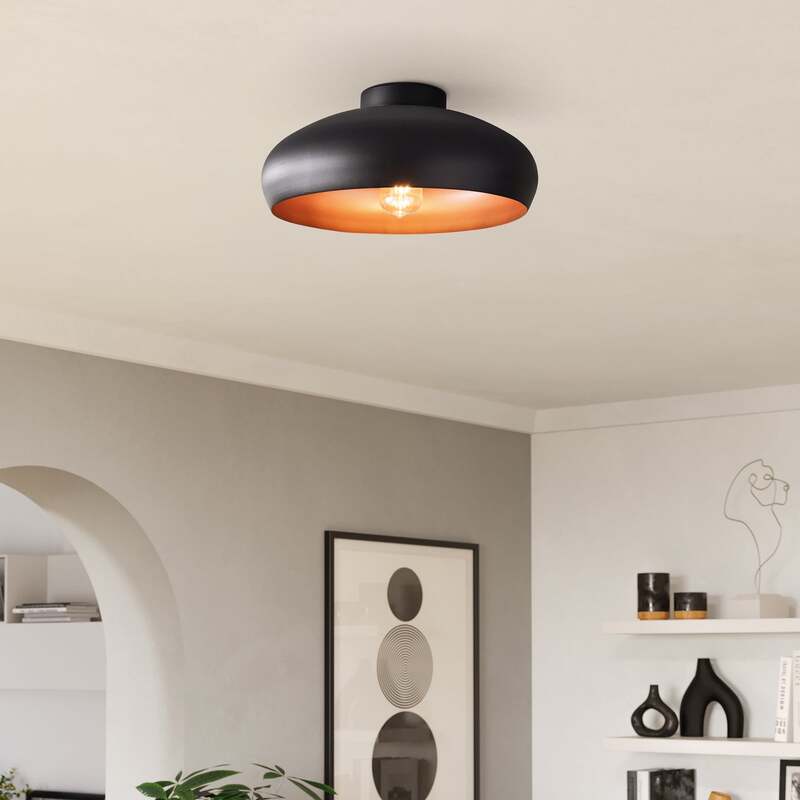 Zipcode Design Deckenleuchte 1 flammig Campbell Lampe Bündig Schwarz Metall - 9002759945473
