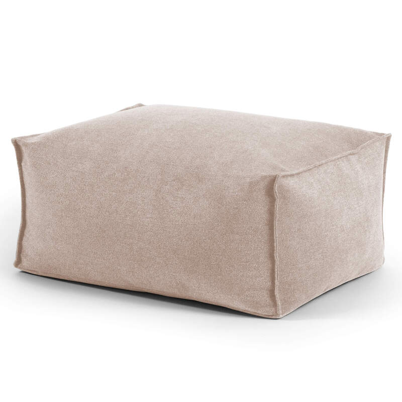 mokebo Indoor Pouf Der Ruhepouf Hocker Sitzpouf Beistelltisch Webstoff Beige - 4260669187566