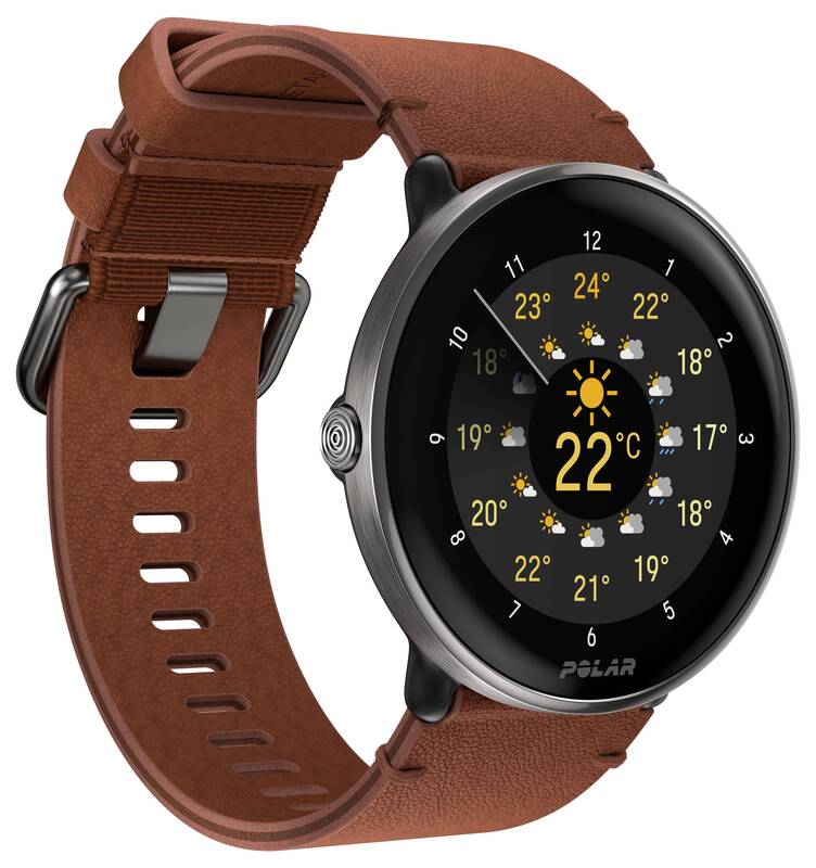Polar Ignite 3 Titanium Leather Sportuhr 43 mm M/L Braun Fitnessuhr Tracker - 0725882064932