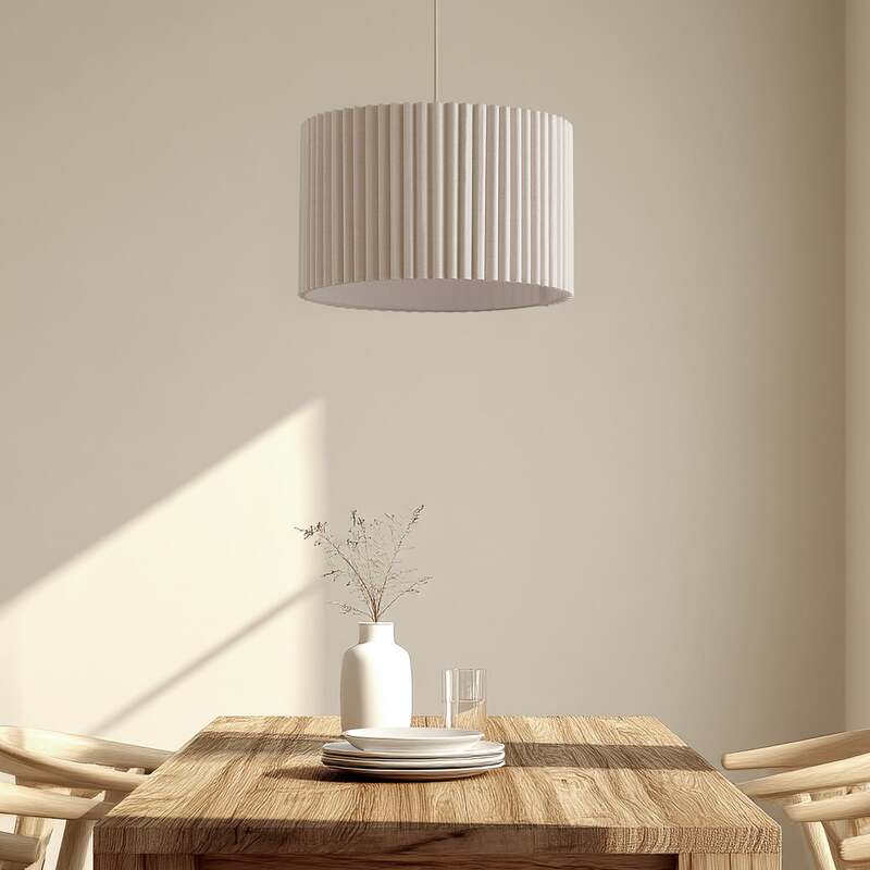 Lindby Hängeleuchte Libbie 45 cm creme Textil dimmbar E27 15 W IP20 - 4255830903670