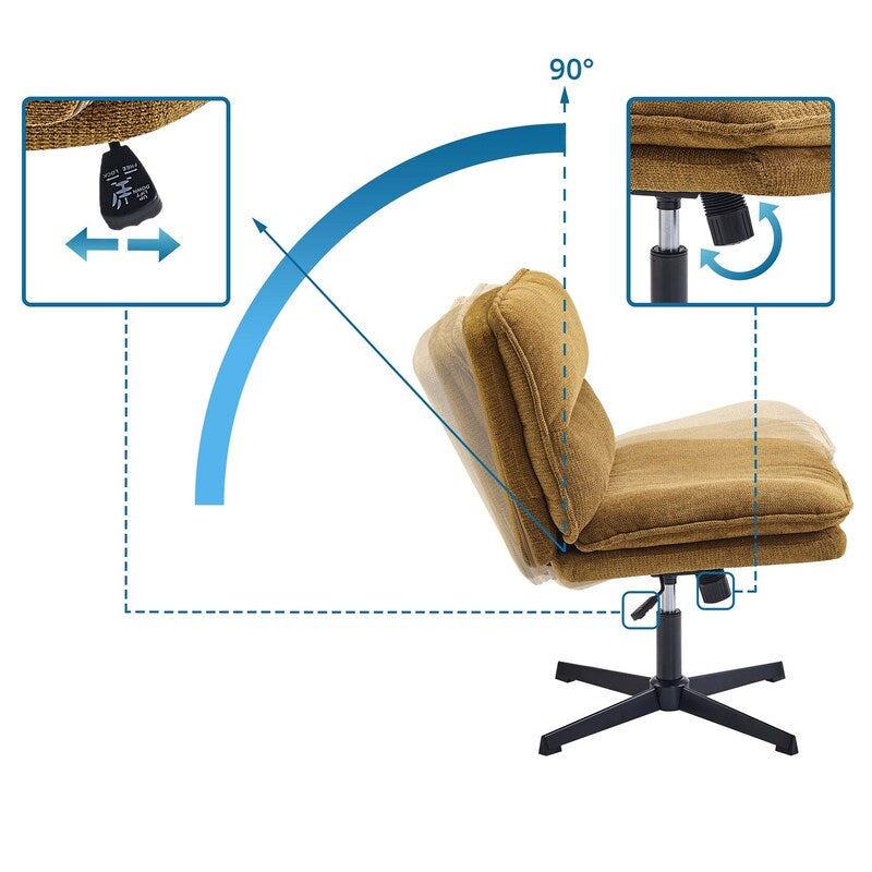 hjh LIVING Loungesessel Sessel Schneidersitzstuhl Criss-Cross 20 Stoff Braun - 4064323109426