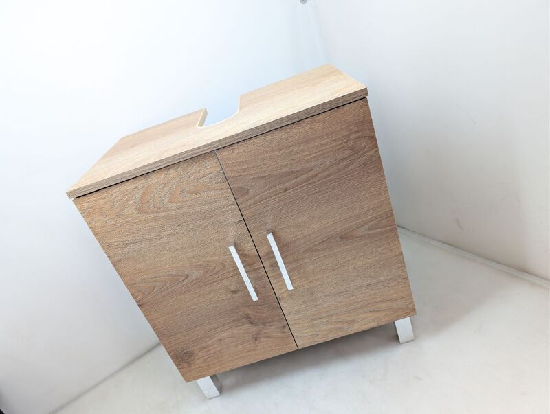 Waschtischunterschrank Walnuss-Dekor 60,2x38,5x56cm Badschrank Stauraum 2 Türen - 4007874152831