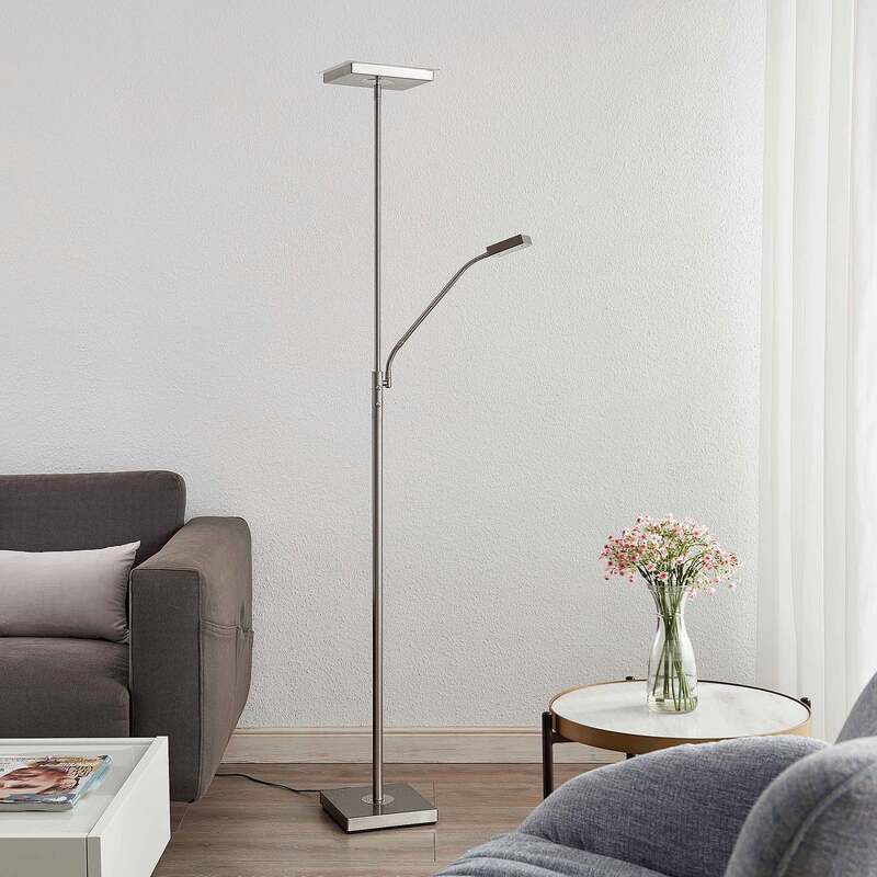 Lindby Sumani LED-Stehleuchte Stehlampe Standleuchte Standlampe eckig nickel - 4251096587081