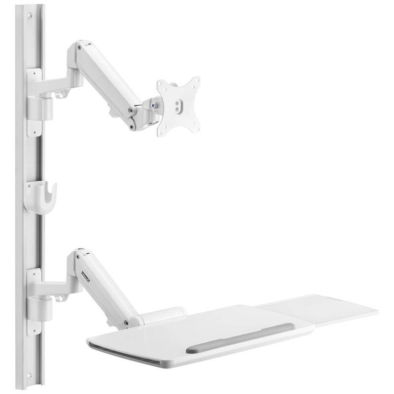 SpeaKa Professional Monitor-Wandhalterung höhenverstellbar mit Tastaturablage - 4064161306056
