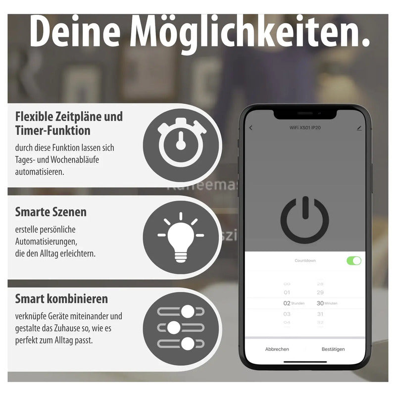 Brennenstuhl Connect WiFi Steckdose WA 3 Schwarz IP54 3680W Außenbereich - 4007123692965