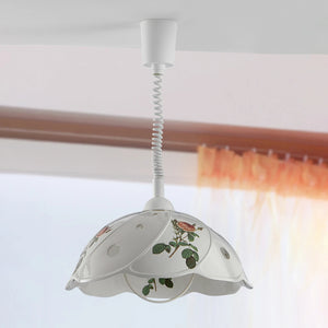 B-Ware Ceramiche Hängeleuchte Pendelleuchte ROSA Zugpendel weiß rosa Ø 40 cm Keramik