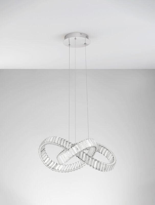 Nova Luce Pendelleuchte Hängeleuchte CONCETO LED Chrom dimmbar 60 cm SIEHE TEXT - 5212017440174