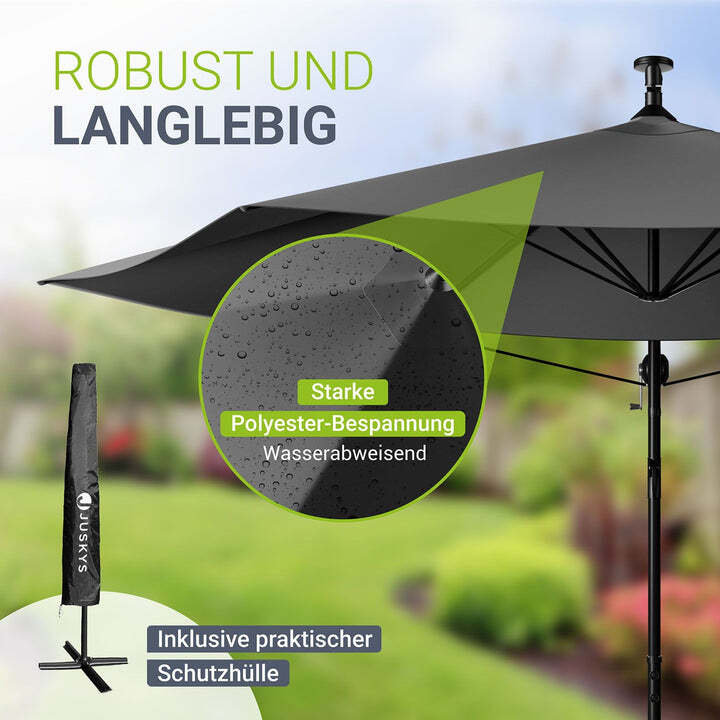 Ampelschirm Garten Brazil Sonnenschirm 3,5 m mit Kurbel und Standfuß Schirm - 4260565521402