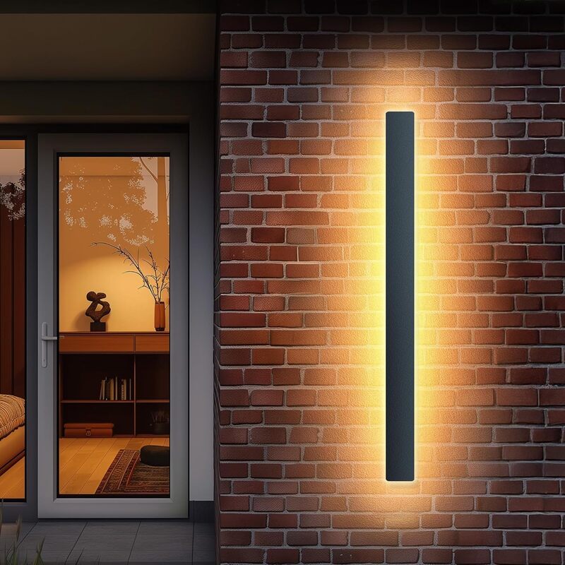 GSALDY Wandleuchte Wandlampe Außenleuchte LED Schwarz Metall 100 cm SIEHE TEXT - 0788081217530