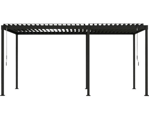 Mirador Pergola Gartenpavillon Stahl-Pergola anthrazit 300x500cm Lamellendach - 4306516776962