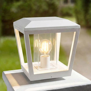 B-Ware Lucande Sockelleuchte Dunia LED Gartenlampe Außenleuchte dimmbar weiß IP54 24cm