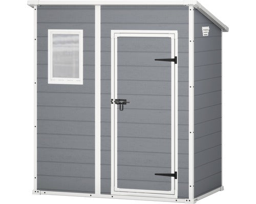 KETER Gartenhaus Gerätehaus Manor Pent 6x4 inkl. Fußboden Haus 175 x 103 cm grau - 4306517525934