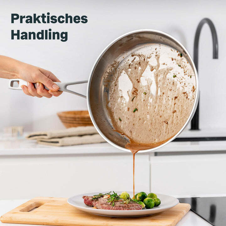 SILBERTHAL Edelstahlpfanne unbeschichtet Sandwichboden spülmaschinenfest - 4260470464641
