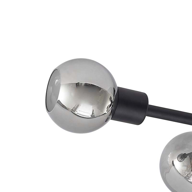 Lindby Deckenlampe Biscala LED Lampe Leuchte dimmbar schwarz rauch Ø85cm 5-flg - 4251911719987
