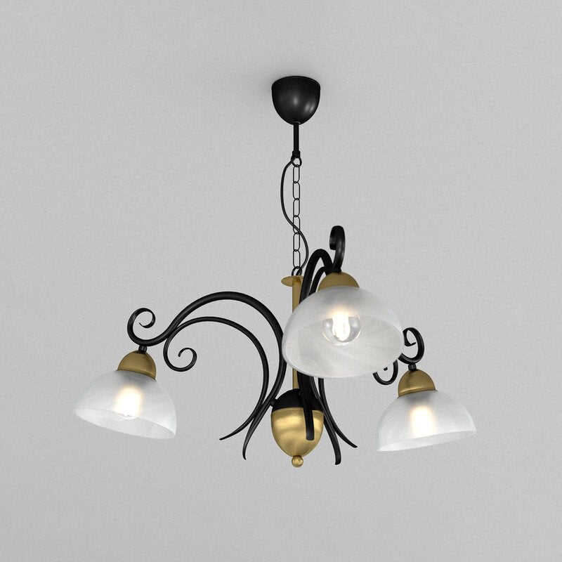 Euluna Kronleuchter Flora 3 Glasschirme messing Deckenlampe E27  SIEHE TEXT/FOTO - 5907565959796