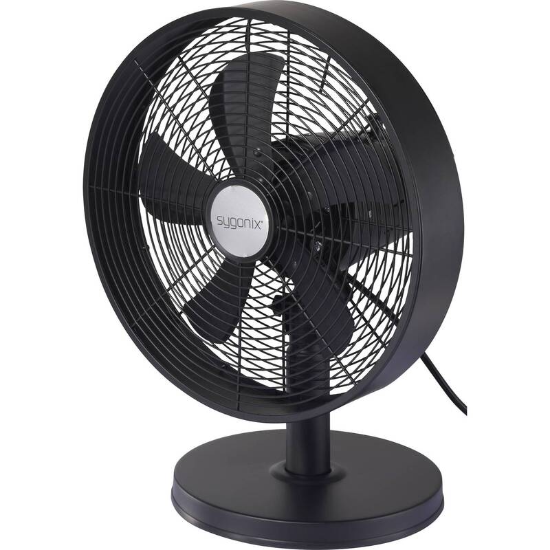 Sygonix Tischventilator SY-6661436 35W oszillierend 3 Stufen Schwarz 230mm - 4064161389400