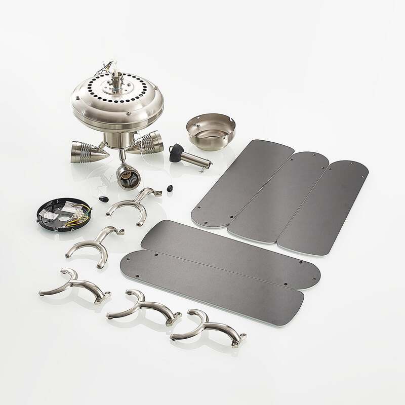Lindby Deckenventilator Anariki leise Ventilator mit Licht silber Ø 108,5 cm - 4251911744675