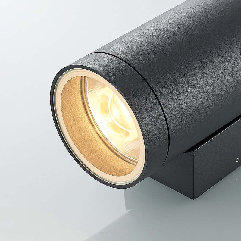 Lucande Außenwandleuchte Thomke 2-flammig LED Gartenlampe anthrazit IP65 25,2cm - 4251096569322