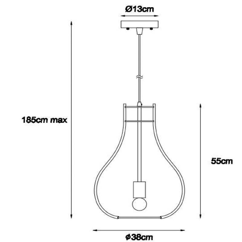 Lucide Hängeleuchte Bodo LED Pendelleuchte Lampe dimmbar Holz hellbraun 55cm - 5411212010766