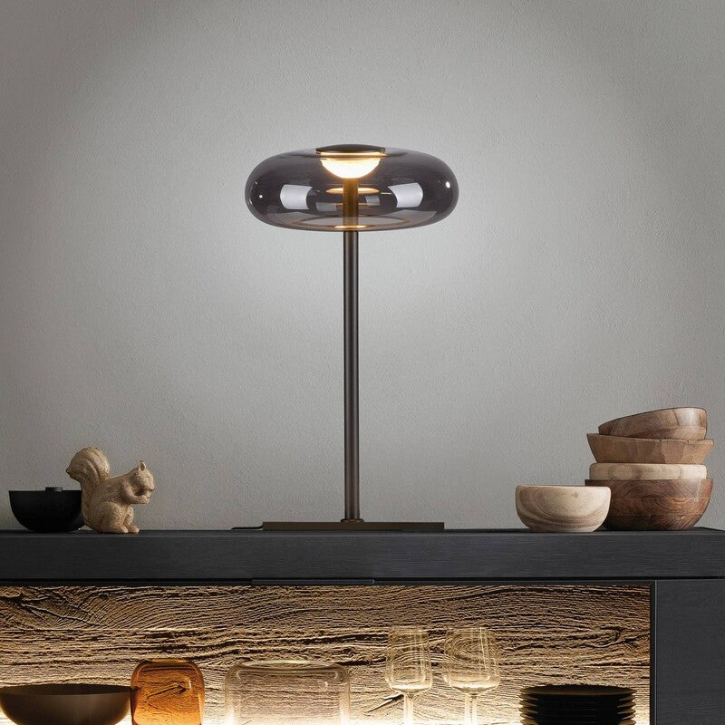 Schöner Wohnen Lampada LED Da Tavolo Posh, Vetro Fumé, 3.000 K - 4043689018443