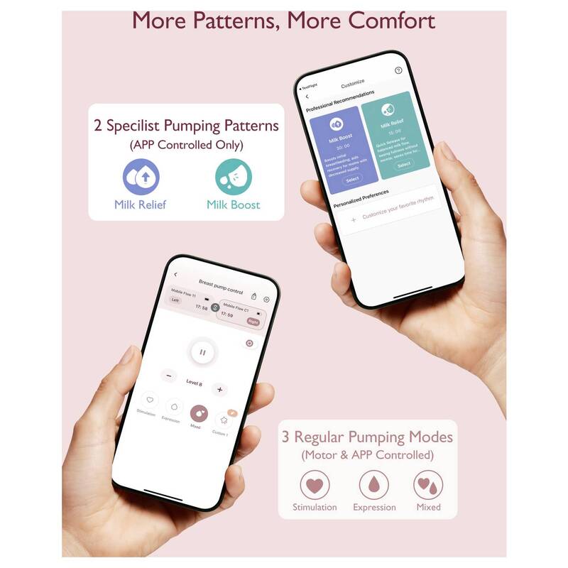 Momcozy Milchpumpe Mobile Flow M9 Akkupumpe 2 Stück Hautfreundlich Weiß Pink - 0762765367858