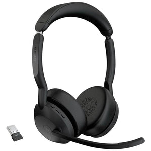 B-Ware Jabra On Ear Headset Evolve2 55 MS Stereo Bluetooth Schwarz Noise Cancelling 18h