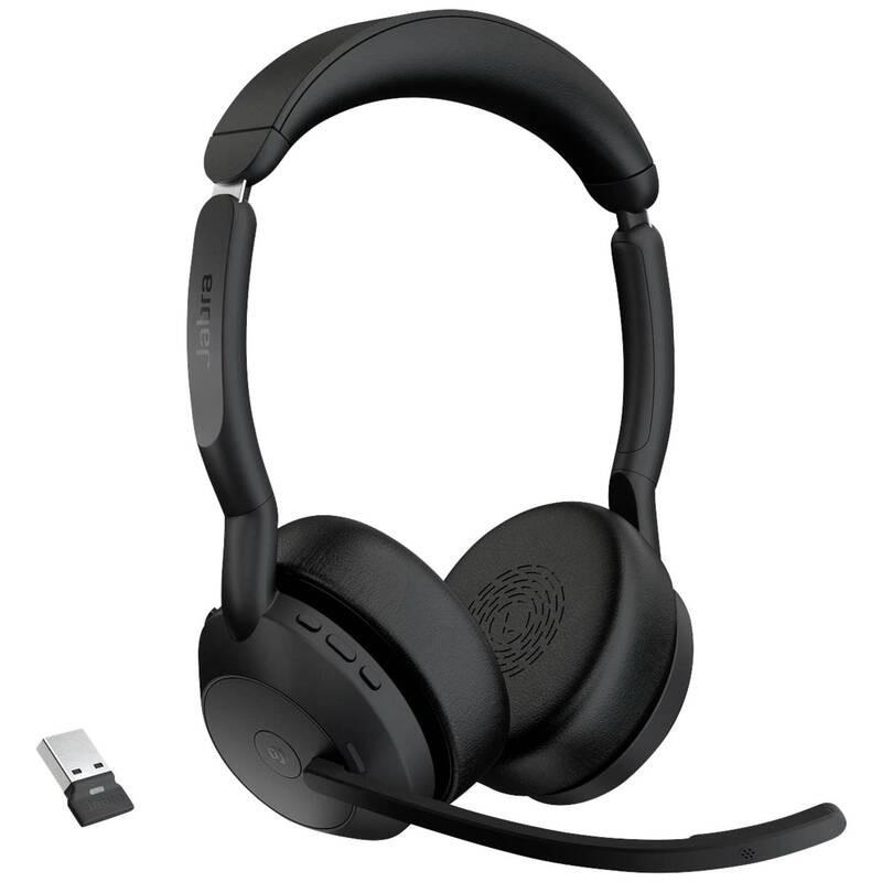 Jabra On Ear Headset Evolve2 55 MS Stereo Bluetooth Schwarz Noise Cancelling 18h - 5706991027600
