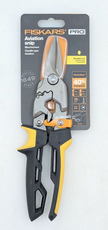 Fiskars Blechschere PowerGear Schere Schneidwerkzeug ergonomisch schwarz bis - 6411501701251