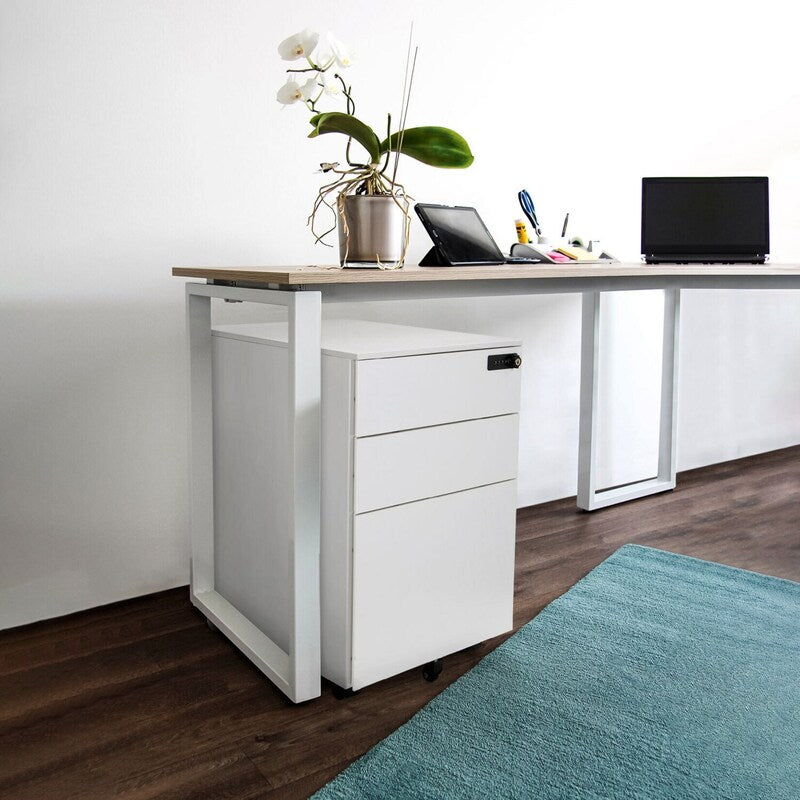 hjh OFFICE Rollcontainer COLOR OS I Schubladencontainer weiß mit Zahlenschloss - 4064323002260