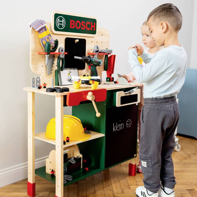 Theo Klein Werkbank Spieltisch Bosch Holzwerkbank Zubehör Werkstatt Spielzeug - 4009847087348