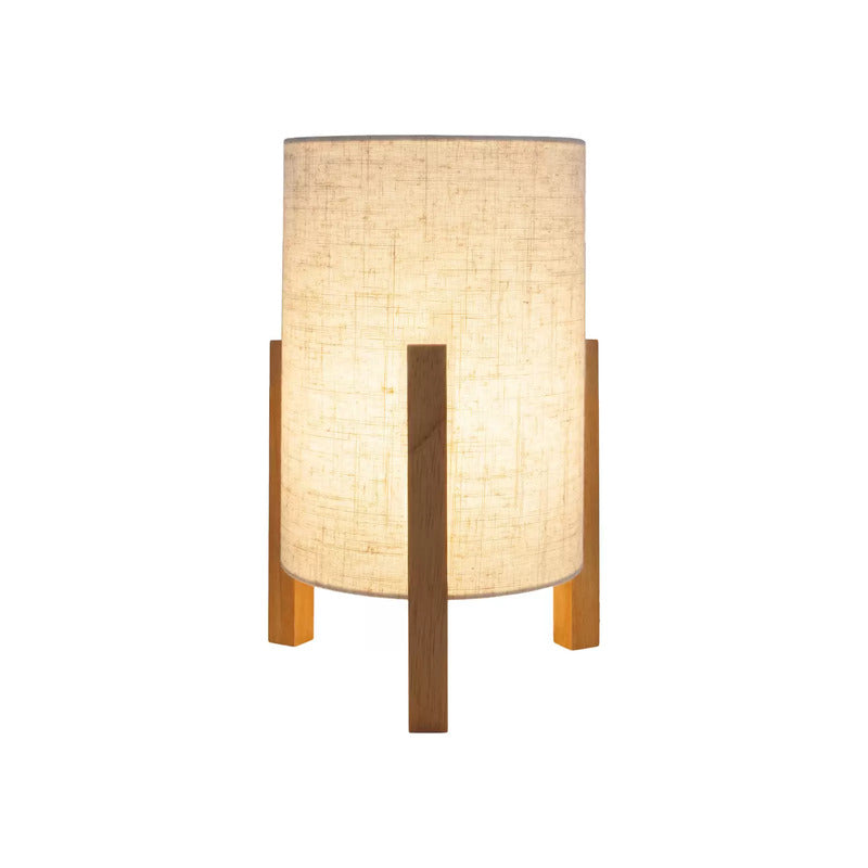 Näve Tischleuchte 3193 Tischlampe Tischlicht Leuchte Holz Leinentextil Höhe 32cm - 4003222889466