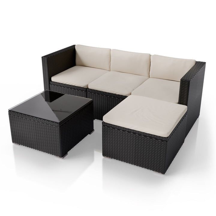 Polyrattan Lounge Punta Cana Outdoor Sitzgarnitur für 4 Personen mit Tisch grau - 4260304769782