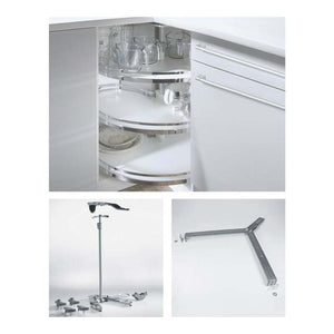 B-Ware HETTICH Küchenunterschrank Eckschrankdrehbeschlag Revo 90° 800mm silber Stahl