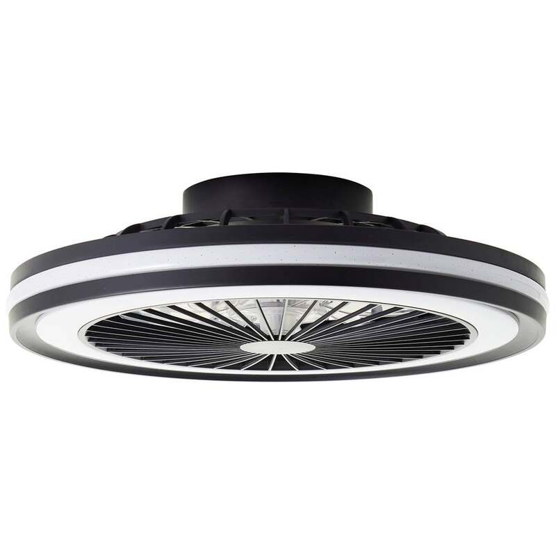 Brilliant LED Deckenleuchte Lampe Schwarz Rund Ventilator Fernbedienung Palmero - 4004353425189