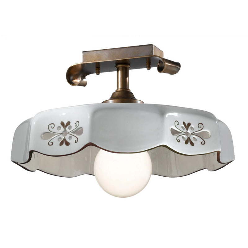 Cremasco Deckenleuchte Lampe Marostica braun messing Keramik SIEHE TEXT/FOTO - 2008281
