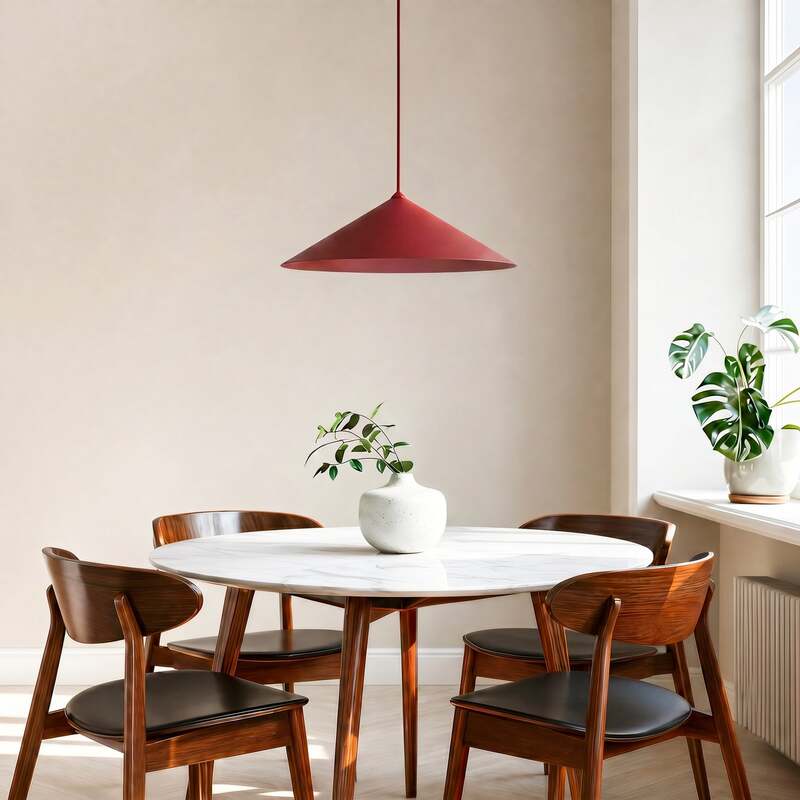 TK-Lighting Hängeleuchte Lume XL LED Pendelleuchte dimmbar burgunderrot Ø49cm - 5906135116973