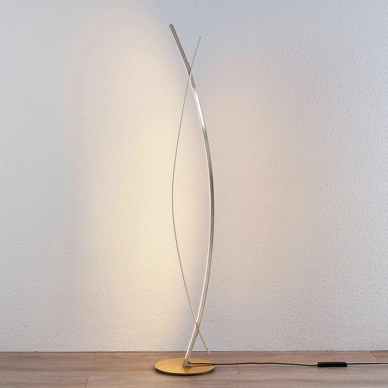 Lucande Stehleuchte Standlampe LED gold Marija Metall Kunststoff dimmbar - 12753289658028