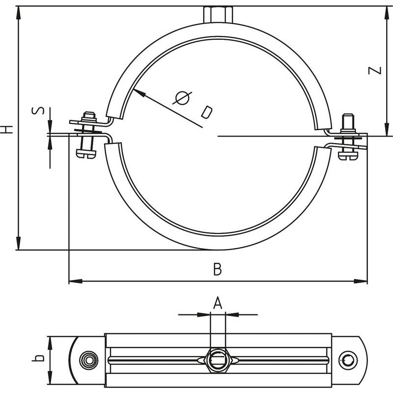Fischer Lüftungskanalschelle LGS 710 Schalldämmeinlage Stahl M8 M10 1 Stück - 4048962301366