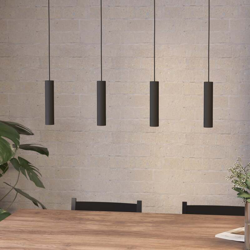 Eglo Pendelleuchte Hängelampe Almudaina LED dimmbar schwarz 4-flg 84cm Leuchte - 9008606274109