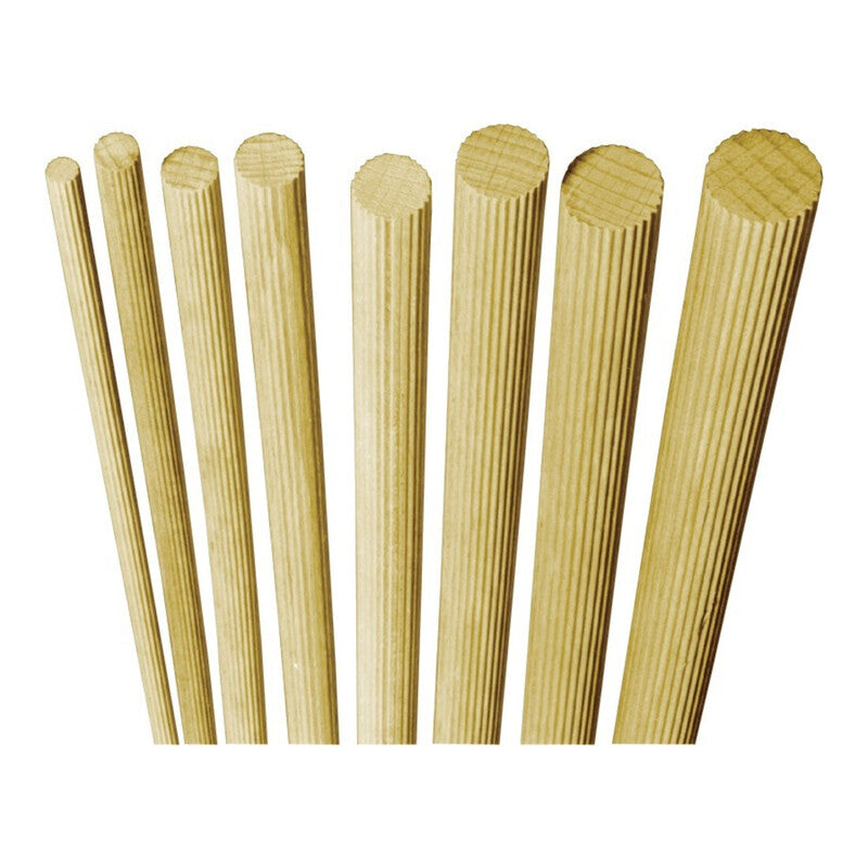 facett Riffelstab Holz Buche astrein 1m D10mm Handwerk Baustelle Naturfarbe - 4043325004564