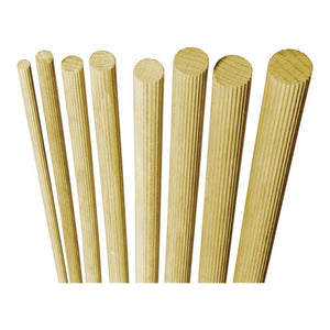 B-Ware facett Riffelstab Holz Buche astrein 1m D10mm Handwerk Baustelle Naturfarbe