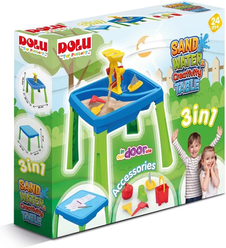 Dolu 3-in-1 Sand- und Wassertisch für Kinder ab 2 Jahren, Modell 3077 - 8690089030771