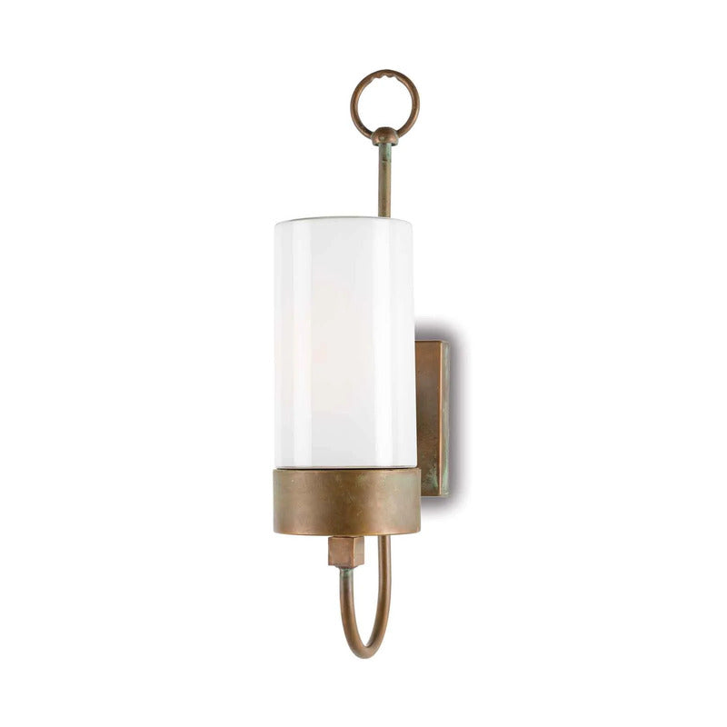 Moretti Luce Außenwandleuchte Silindar 3355 Gartenlampe dimmbar messing opal - 8021035014833
